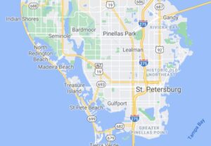 map of St. Petersburg FL